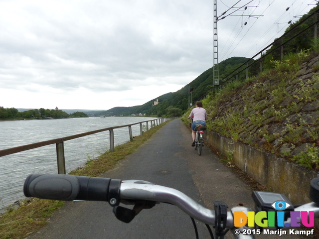 FZ016243 Jenni cycling towards Schloss Stolzenfels